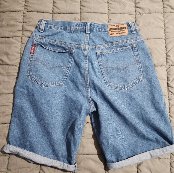 90s Blue Denim Union Bay Shorts Size 34 - Picture 7 of 10